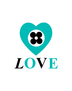 LOVE in TIFFANY BLUE & BLACK Organic V-Neck