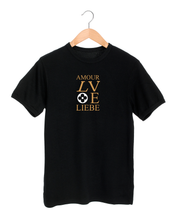 Load image into Gallery viewer, AMOUR LOVE LIEBE Black T-Shirt