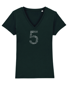 FIVE, THE LUCKY NUMBER OF COCO Organic V-Neck Black T-Shirt