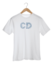 Load image into Gallery viewer, TRIBUTE TO CD Blue Design White T-Shirt