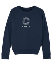 Load image into Gallery viewer, C OF COCO Words Cloud French Navy Sweatshirt