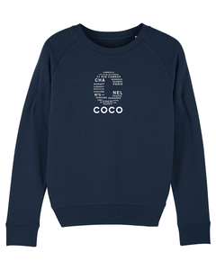 C OF COCO Words Cloud French Navy Sweatshirt