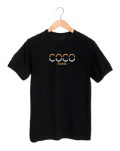 Load image into Gallery viewer, COCO PARIS SPLIT LETTERS  Black T-Shirt