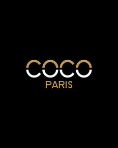 COCO PARIS CAMEL & WHITE SPLIT LETTERS Organic V-Neck T-Shirt