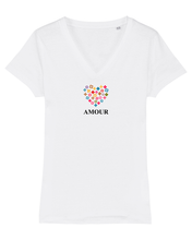 Load image into Gallery viewer, AMOUR Organic V-Neck White T-Shirt