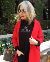 Load image into Gallery viewer, COCO V, QUEEN OF STYLE Black Hoodie