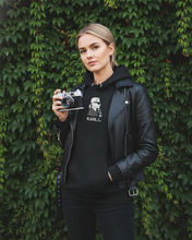 Load image into Gallery viewer, KARL LAGERFELD (THE THINKER) SILHOUETTE Black Hoodie