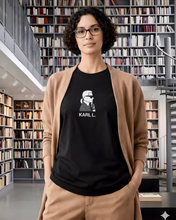 Load image into Gallery viewer, KARL LAGERFELD (THE THINKER) SILHOUETTE Black T-Shirt