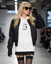 Load image into Gallery viewer, KARL LAGERFELD (THE THINKER) SILHOUETTE White Hoodie