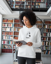 Load image into Gallery viewer, KARL LAGERFELD (THE THINKER) SILHOUETTE White Hoodie