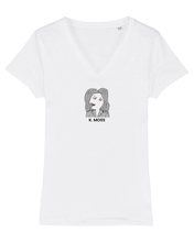 Load image into Gallery viewer, KATE MOSS CUBIST PORTRAIT Organic V-Neck White T-Shirt