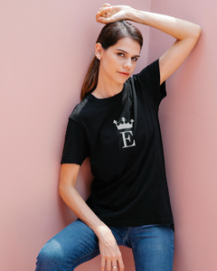 E ROYAL MONOGRAM Black T-Shirt