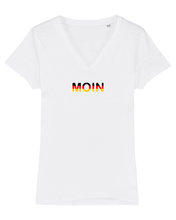 Load image into Gallery viewer, MOIN White Organic V-Neck White T-Shirt