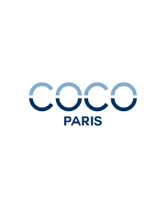 COCO PARIS BLUE & NAVY SPLIT LETTERS White T-Shirt