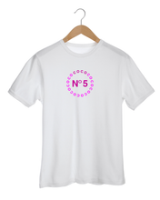 Load image into Gallery viewer, COCO N° 5 PURPLE AND PINK White T-Shirt