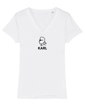 Load image into Gallery viewer, KARL SILHOUETTE Organic White V-Neck T-Shirt