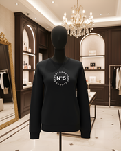Load image into Gallery viewer, COCO CHANEL NUMBER FIVE-BLACK SWEATSHIRT