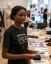 Load image into Gallery viewer, SAVOIR-FAIRE: YVES, COCO AND KARL Black T-Shirt