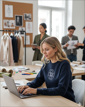 Load image into Gallery viewer, TRIBUTE TO DIOR CANNAGE PRINT Navy Blue Sweatshirt