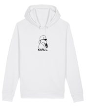 Load image into Gallery viewer, KARL LAGERFELD (THE THINKER) SILHOUETTE White Hoodie