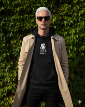 Load image into Gallery viewer, KARL LAGERFELD (THE THINKER) SILHOUETTE Black Hoodie