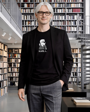 Load image into Gallery viewer, KARL LAGERFELD (THE THINKER) SILHOUETTE Black T-Shirt