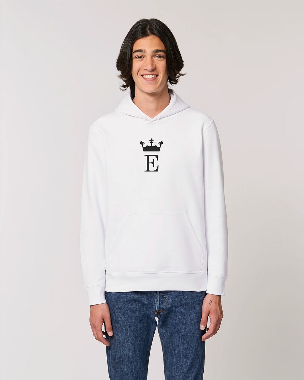 E ROYAL MONOGRAM White Hoodie