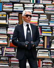 Load image into Gallery viewer, KARL LAGERFELD (THE THINKER) SILHOUETTE Black T-Shirt