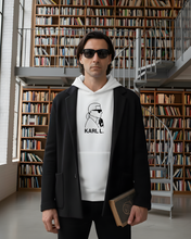 Load image into Gallery viewer, KARL LAGERFELD (THE THINKER) SILHOUETTE White Hoodie