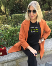 Load image into Gallery viewer, FLWR PWR (Flower Power) TURN  ON Black T-Shirt