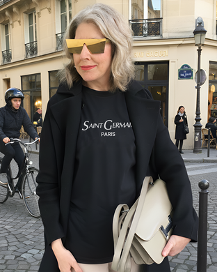 SAINT LAURENT GERMAIN PARIS Black Sweatshirt