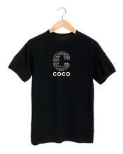 Load image into Gallery viewer, C OF COCO Words Cloud  Black T-Shirt
