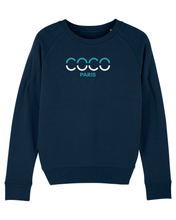Load image into Gallery viewer, COCO PARIS SPLIT LETTERS  French Navy Sweatshirt