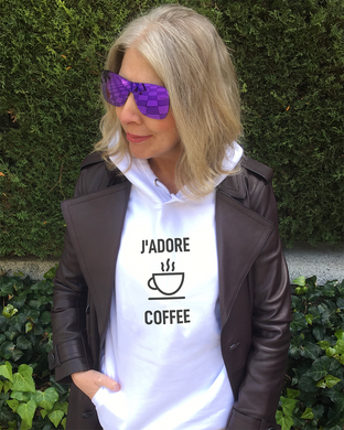 J'ADORE COFFEE White Hoodie