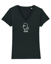 Load image into Gallery viewer, KARL SILHOUETTE Organic Black V-Neck T-Shirt