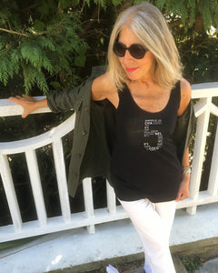 FIVE, THE LUCKY NUMBER OF COCO Organic  Black Tank Top