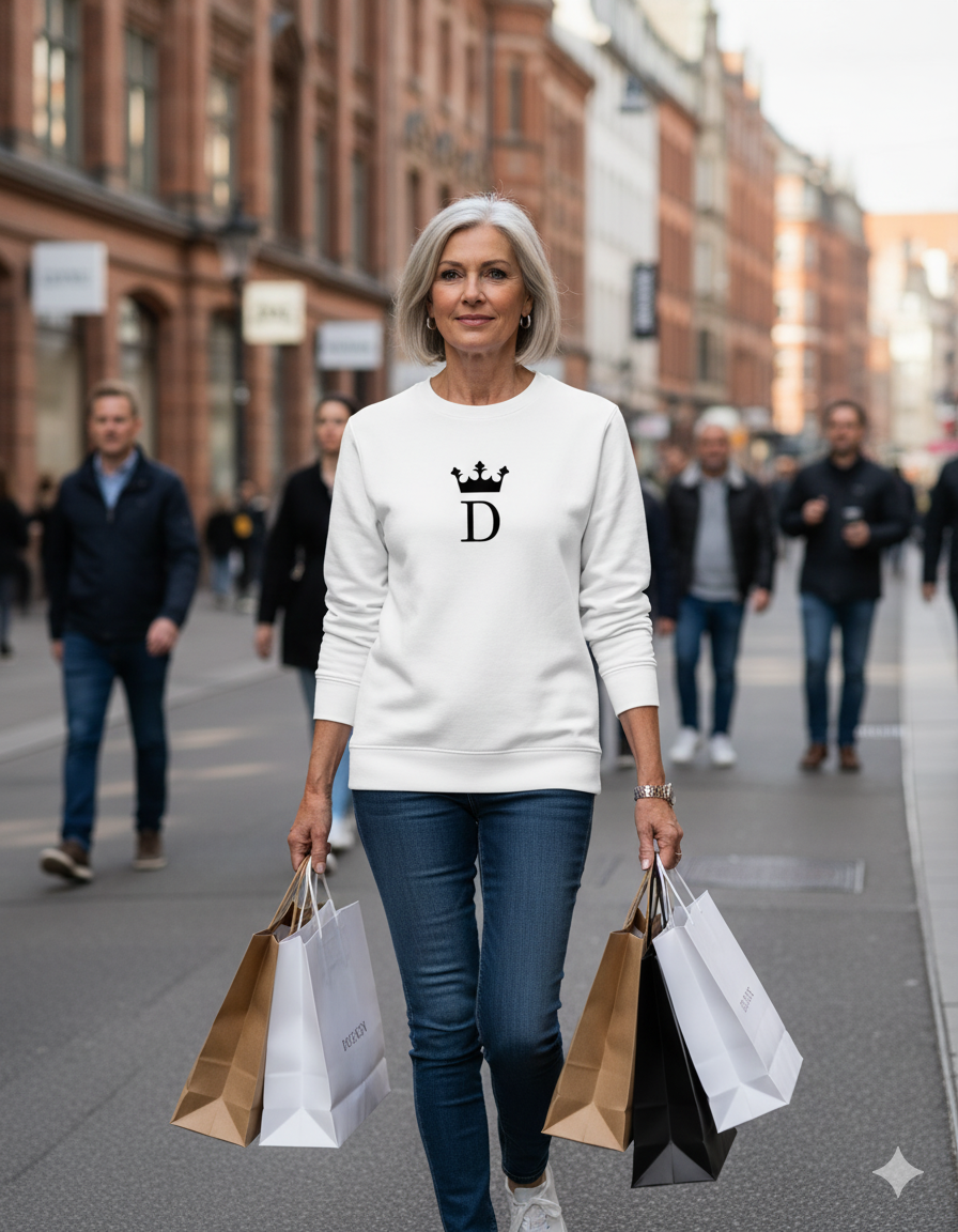 D INITIAL | Sweatshirt | White