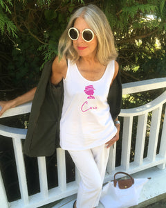 COCO ONLY NAME  PINK Organic Tank Top White T-Shirt