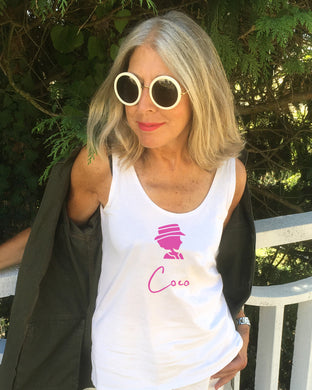 COCO ONLY NAME  PINK Organic Tank Top White T-Shirt