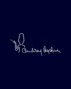 AUDREY HEPBURN SIGNATURE Navy Blue Hoodie