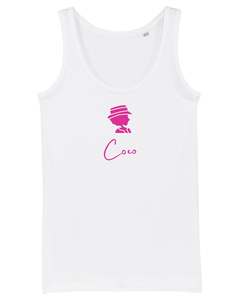 COCO ONLY NAME  PINK Organic Tank Top White T-Shirt