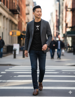 A INITIAL | T-Shirt | Black