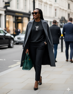 E INITIAL | Sweatshirt | Black