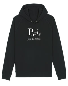 PARIS, JOIE DE VIVRE Black Hoodie