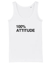 Load image into Gallery viewer, 100% ATTITUDE Organic Tank Top White T-Shirt