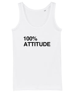 100% ATTITUDE Organic Tank Top White T-Shirt