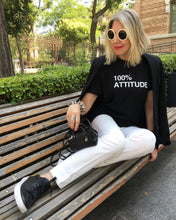 Load image into Gallery viewer, 100% ATTITUDE Black T-Shirt