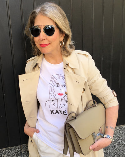 KATE MOSS CUBIST PORTRAIT White T-Shirt