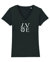 Load image into Gallery viewer, LOVE Organic V-Neck Black T-Shirt