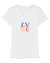 Load image into Gallery viewer, LOVE COLOR Organic V-Neck T-Shirt